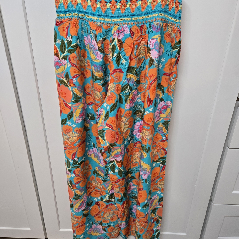 Cupshe Floral Wide Leg Pants - Orange and‎ Green Pocjet - Picture 6 of 16